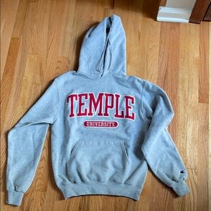 Small champion temple university hooded sweatshirt